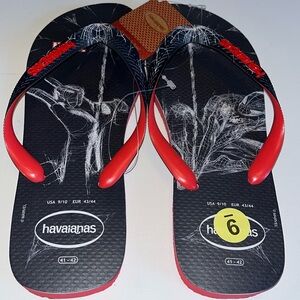 Havaianas Marvel spider man web mens flip flops size 9 NWT